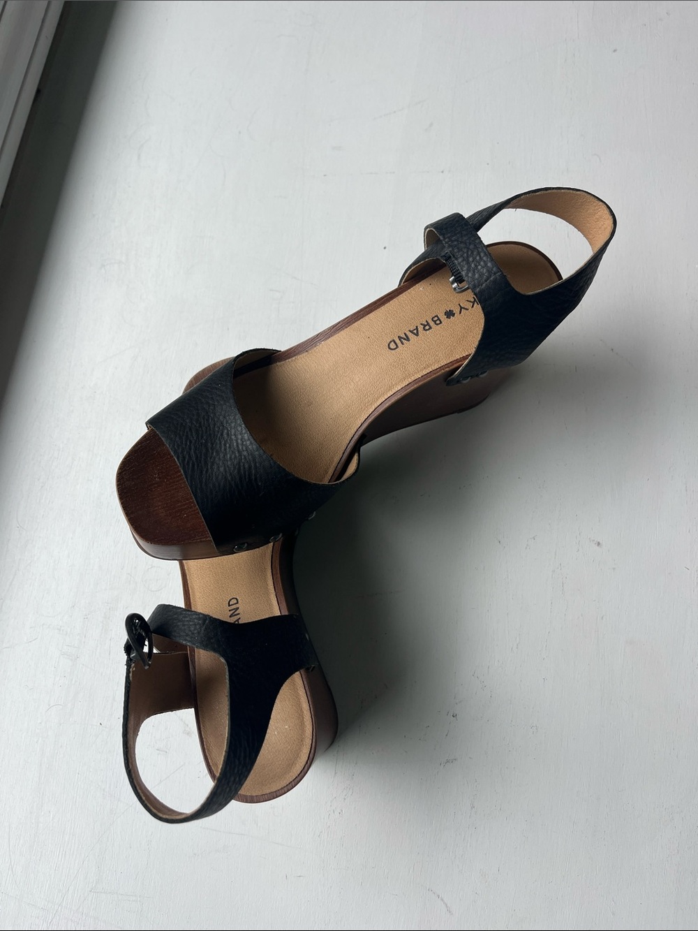 Lucky Brand Black Leather Slingback Sandals